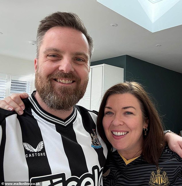 Mrs Clark, a teaching assistant, witnessed the death of her husband just 15 minutes after he celebrated watching Newcastle United's Carabao Cup win over Liverpool at their home