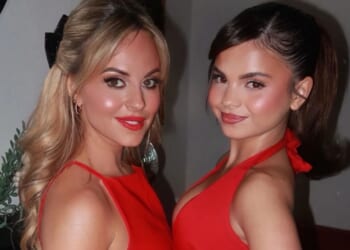 Tina O'Brien and daughter Scarlett pose in red dresses as fans can't believe how youthful Corrie star looks