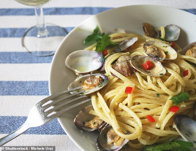 Spaghetti with clams adds an Italian twist to the Amati Christmas