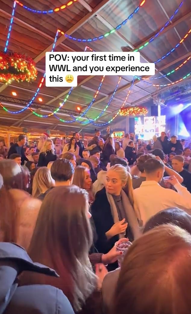 The camera then pans to another area where a group of young men are embroiled in another brawl before security steps in