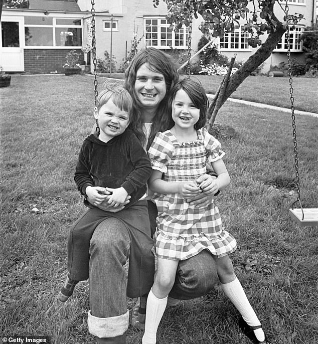 Ozzy Osbourne is survived by his six children following his death  (Ozzy pictured with eldest kids Louis left and Jessica right in 1978)