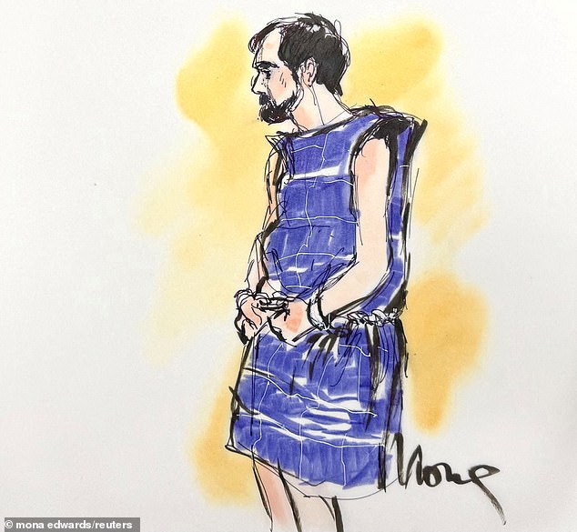 A police source confirmed to Peoplethat Reiner, 32, is required to wear 'a blue suicide-prevention smock at all times' and is confined to solitary confinement in a single cell