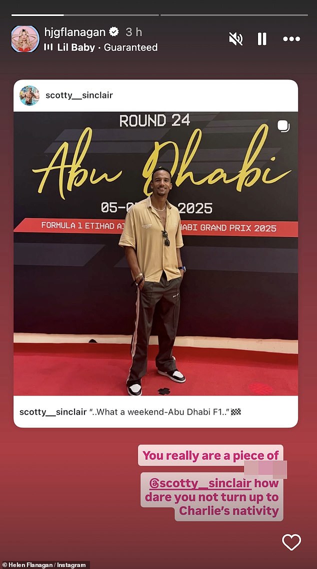 The former Corrie actress, hit out at the footballer earlier this week after after he jetted to Abu Dhabi and missed their four-year-old son Charlie's nativity