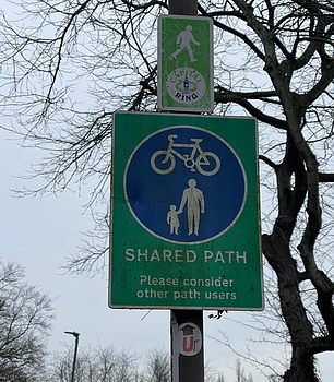 There is a designated cycle path through the park - which is intended to be shared courteously with pedestrians - but on most paths cyclists are theoretically banned, even though most ignore this, locals say