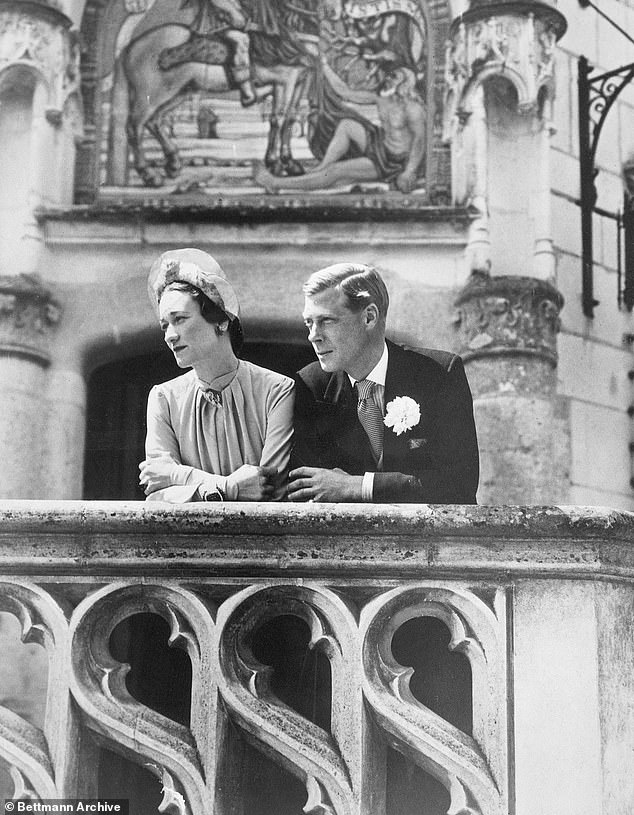 Edward and Wallis Simpson on their wedding day at a chateau near Paris in 1937