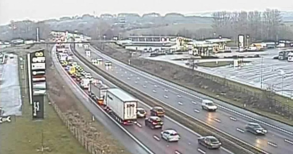 Traffic temporarily held and stationary traffic due to an accident on M61 Northbound.