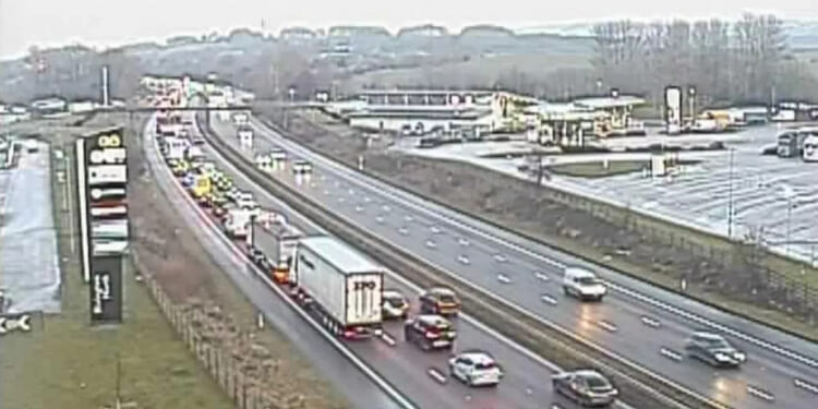 M61 grinds to a halt after crash as Christmas getaway drivers are warned of 'long delays'