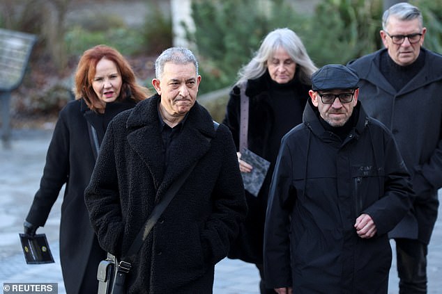 Former Stone Roses guitarist Aziz Ibrahim and ex-Smiths drummer Mike Joyce also attended