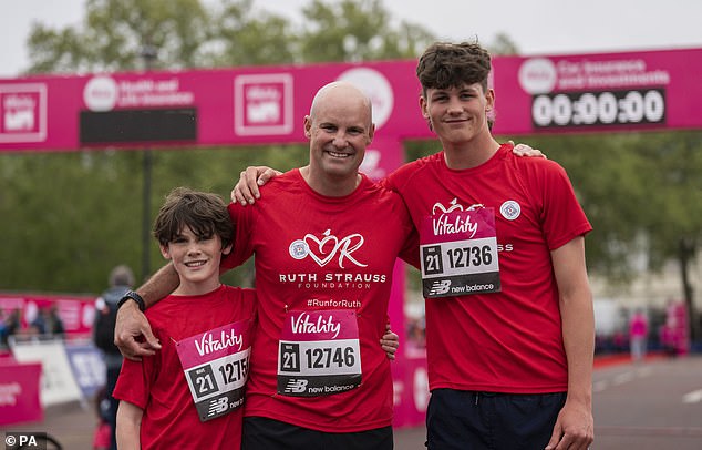 Strauss and Ruth had two sons, Samuel (right) and Luca (left) - pictured in May 2022