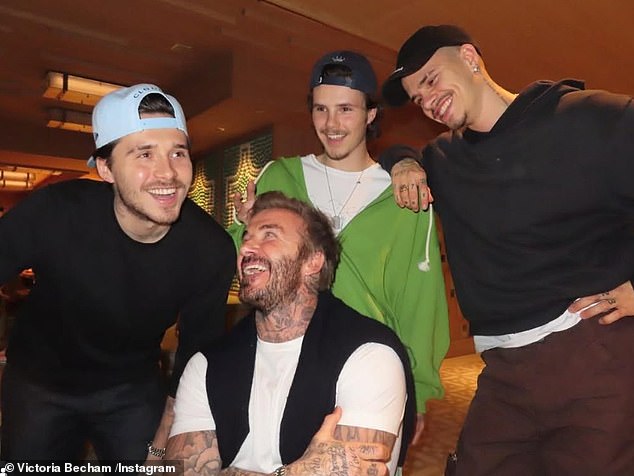 Last year, just four days after Christmas, Victoria shared a sweet snap of David and his sons