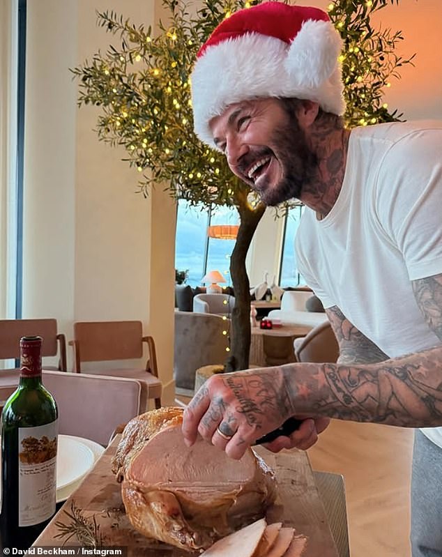 David (pictured in December 2024) is so eager for the holidays that he even started the tradition in November, rather than waiting for December, like most families