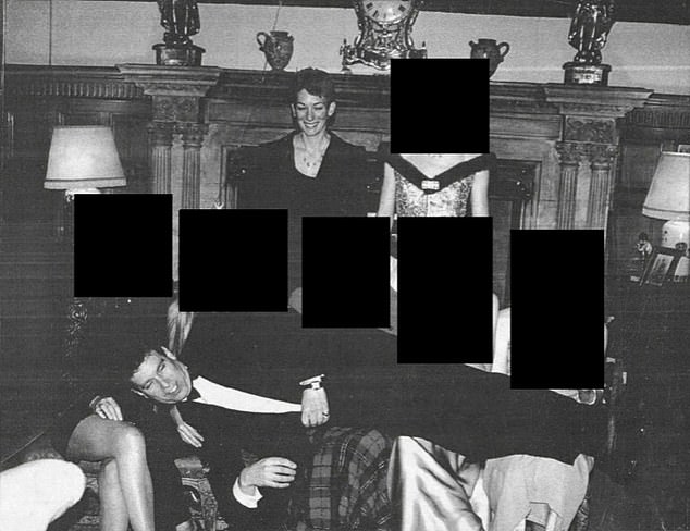 Andrew Mountbatten-Windsor is seen lying across women at a black-tie event with Maxwell at the royal estate in Sandringham, UK