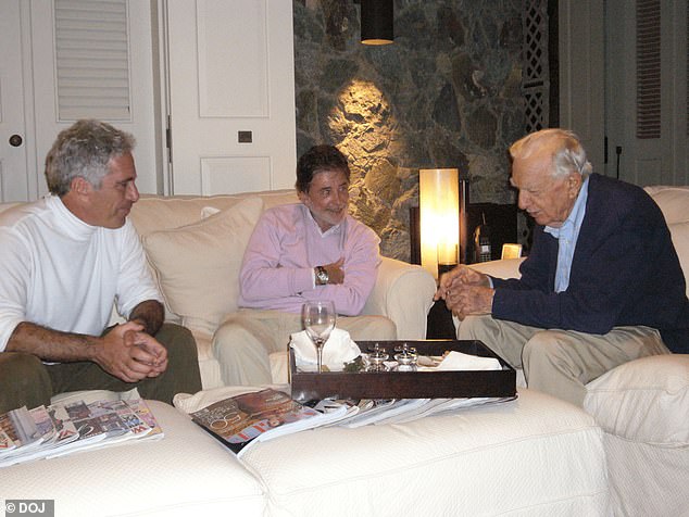 Epstein is pictured with broadcast journalist Walter Cronkite