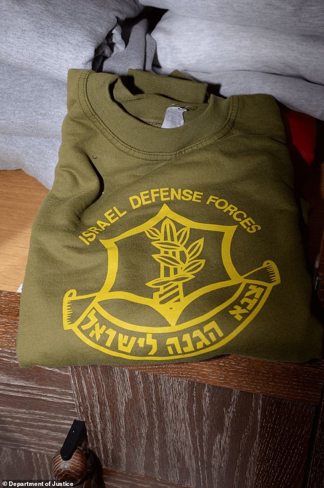 Pictured from the inside of Epstein's home included an Israel Defense Forces shirt