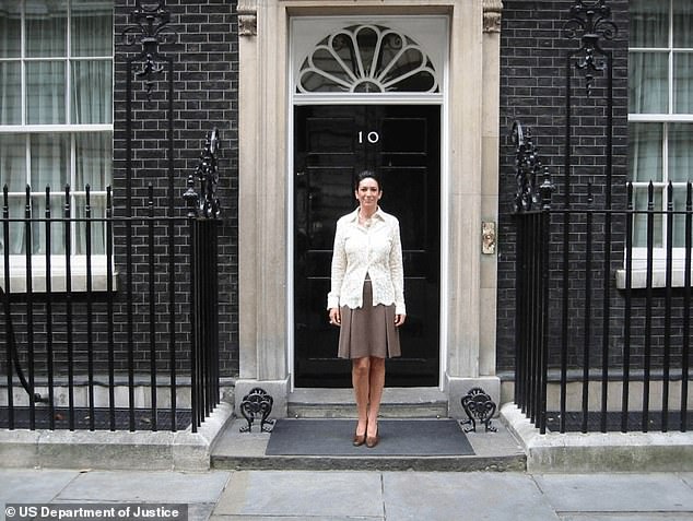 Convicted sex trafficker Maxwell is seen outside Number 10 Downing Street