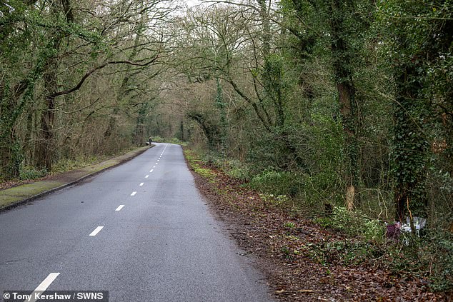 The road where the fatal crash in Oxted, Surrey, happened