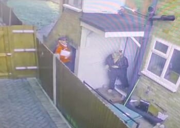 Moment postman caught WEEING on woman’s home as she stands feet away
