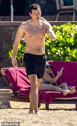 While Callum showed off his muscles