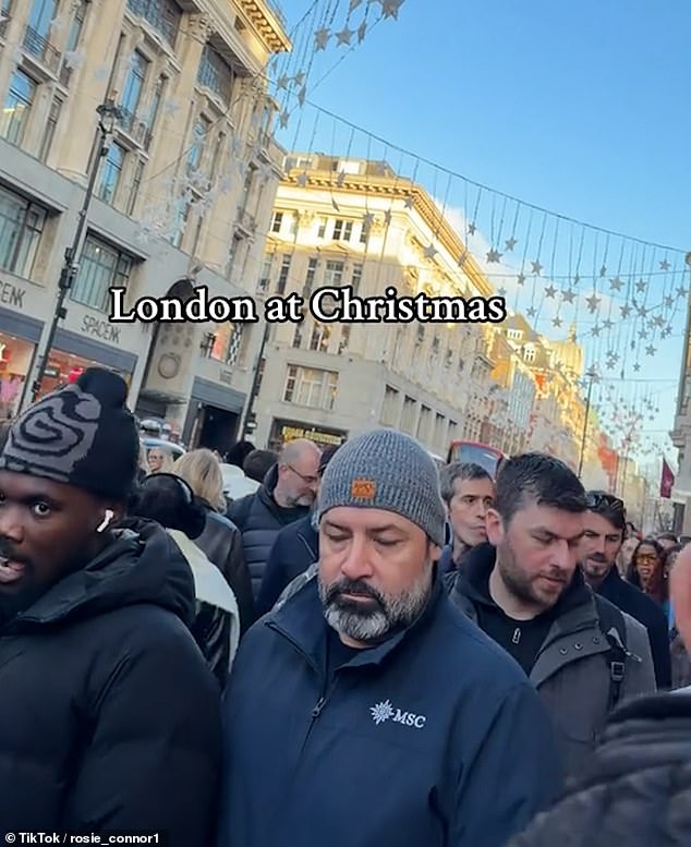 Shoppers descend on Oxford Street ahead of Christmas day