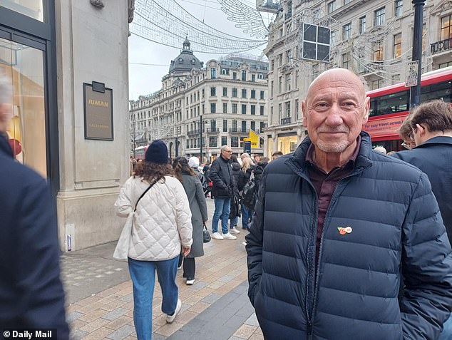 Ricky Wilson, 76, said London was busy 'obviously because it's the last weekend before Christmas'