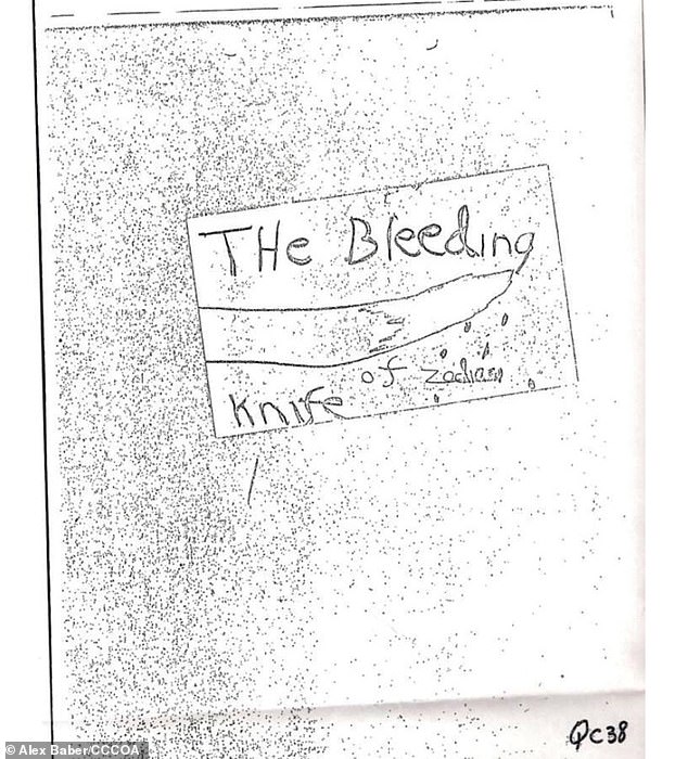 In a letter sent in December 1969, the killer drew a crude sketch of a knife, labelling it: ¿The Bleeding Knife of Zodiac¿