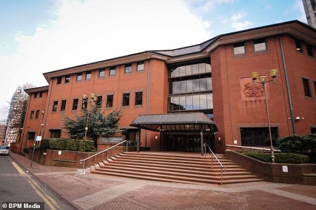 Brown, of no fixed address, admitted two charges of robbery, fraud and assaulting an emergency worker at Birmingham Crown Court (pictured)