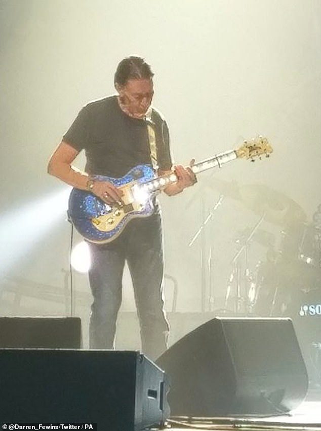 Chris Rea is seen shortly before he collapsed on stage while performing in Oxford