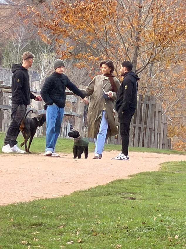 They walked their beloved black miniature schnauzer, Noon