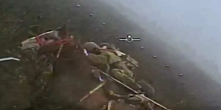 Moment Russian cavalry soldier is wiped out by Ukraine drone as desperate Putin sends horses to frontline