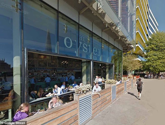 He grabbed another five laptops and a passport from drinkers in The Oyster Shed Public House on Angel Lane, central London