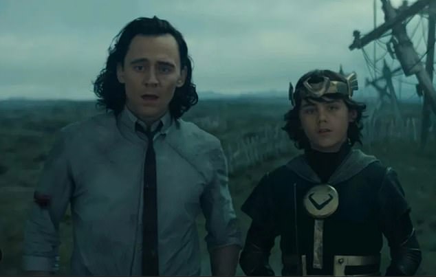 The 18-year-old actor, known for his role as Kid Loki (pictured, with Hiddleston),went viral on TikTok, revealing that he's been living in a trailer in London