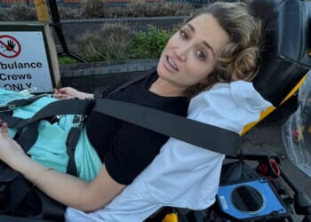 Georgia Harrison rushed to hospital in an ambulance just weeks after giving birth to first baby