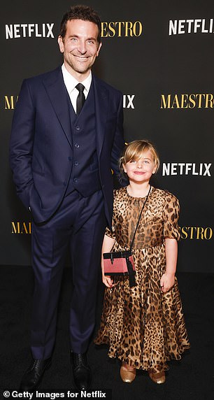 Bradley shares daughter Lea De Seine, seven, with ex Irina, whom he dated for four years, from 2015 until 2019; Bradley and his daughter pictured 2023
