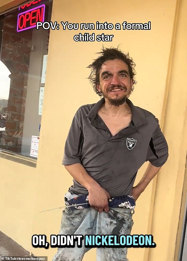 Chase was captured in a recent social media video after onlookers recognised the former actor sleeping rough