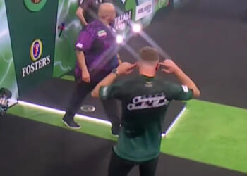 Chaos at wonderkid Charlie Manby's game against Adam Sevada as players forget to leave stage after music blunder