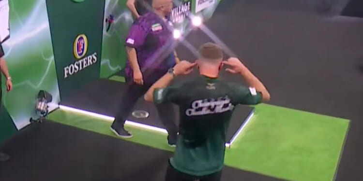 Chaos at wonderkid Charlie Manby's game against Adam Sevada as players forget to leave stage after music blunder