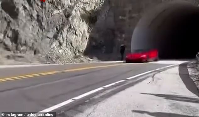 The sports car was seen speeding out of a tunnel moments before the accident