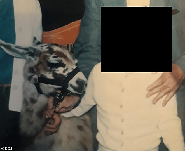 One image shows a small child standing beside a goat, with a man's hand on their shoulder