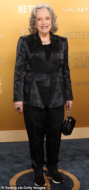 Actress Kathy Bates stunned attendees at the Golden Globes in January of this year with her slimmed-down figure  (Seen in February)