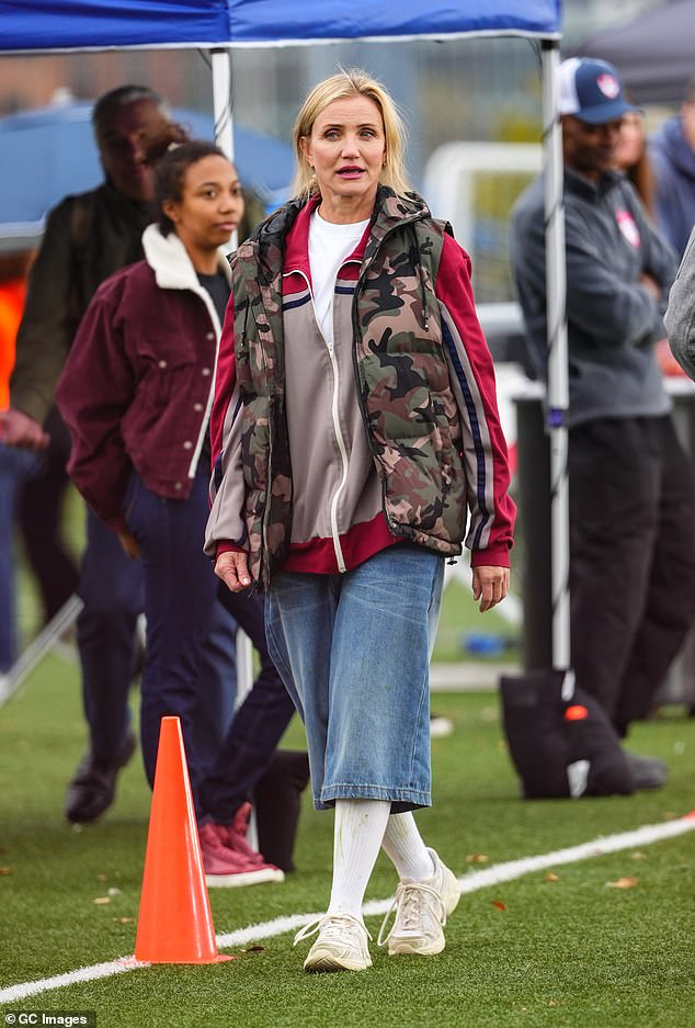 Cameron is seen on the set of Bad Day on November 3 in New York City