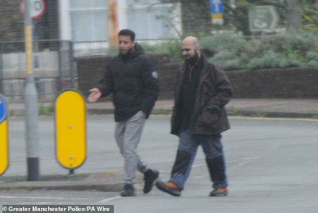 Surveillance image showing Amar Hussein and Bilel Saadaoui walking together in Dover, Kent