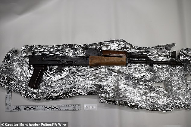 A photo issued by Greater Manchester Police of weapons seized during the arrest of Saadaoui