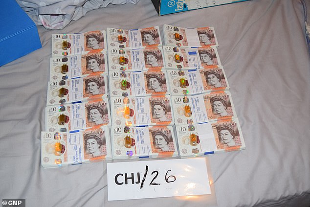 Cash seized from the home of Saadaoui after he was arrested by police
