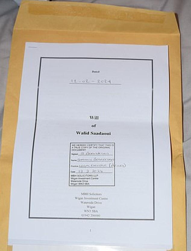 Walid Saadaoui's will uncovered by police searches, written as he made preparations for his anticipated 'martyrdom'