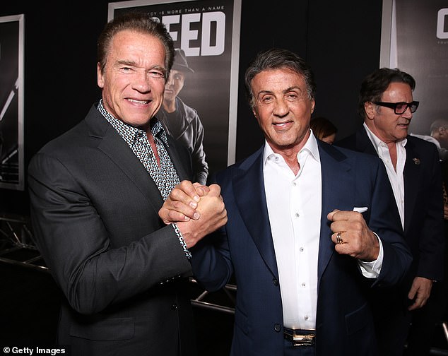 Before they became action-movie allies, Arnold Schwarzenegger and Sylvester Stallone were bitter rivals locked in one of Hollywood's longest-running testosterone-fueled feuds; seen in 2015