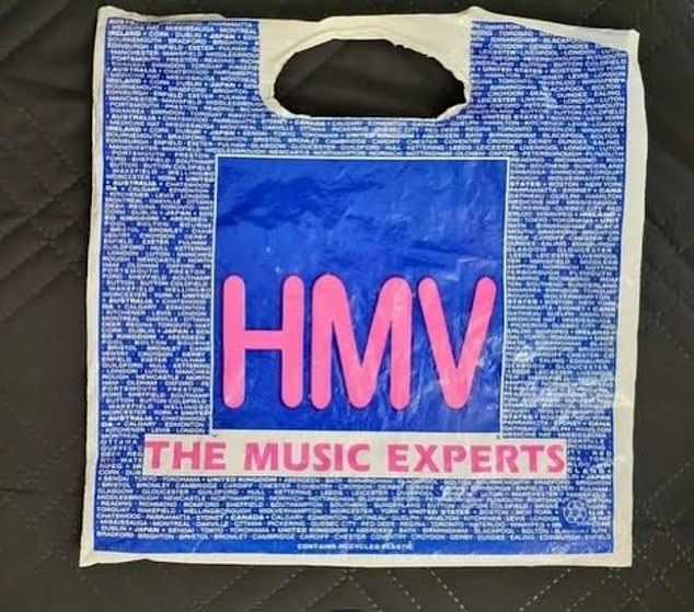 HMV - which once dominated the high street - had a distinctive pink and blue bag