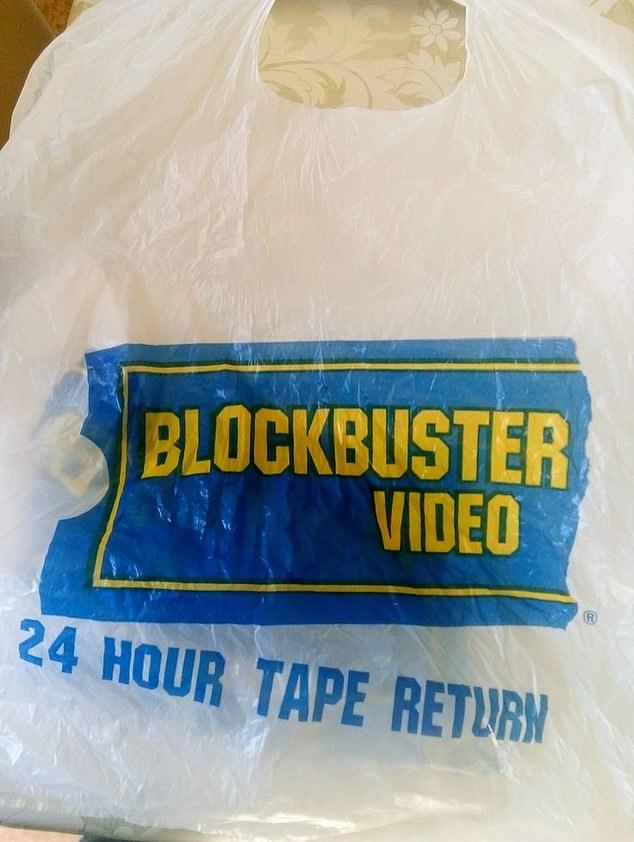 Many shoppers would take their rented videos home in a Blockbuster bag