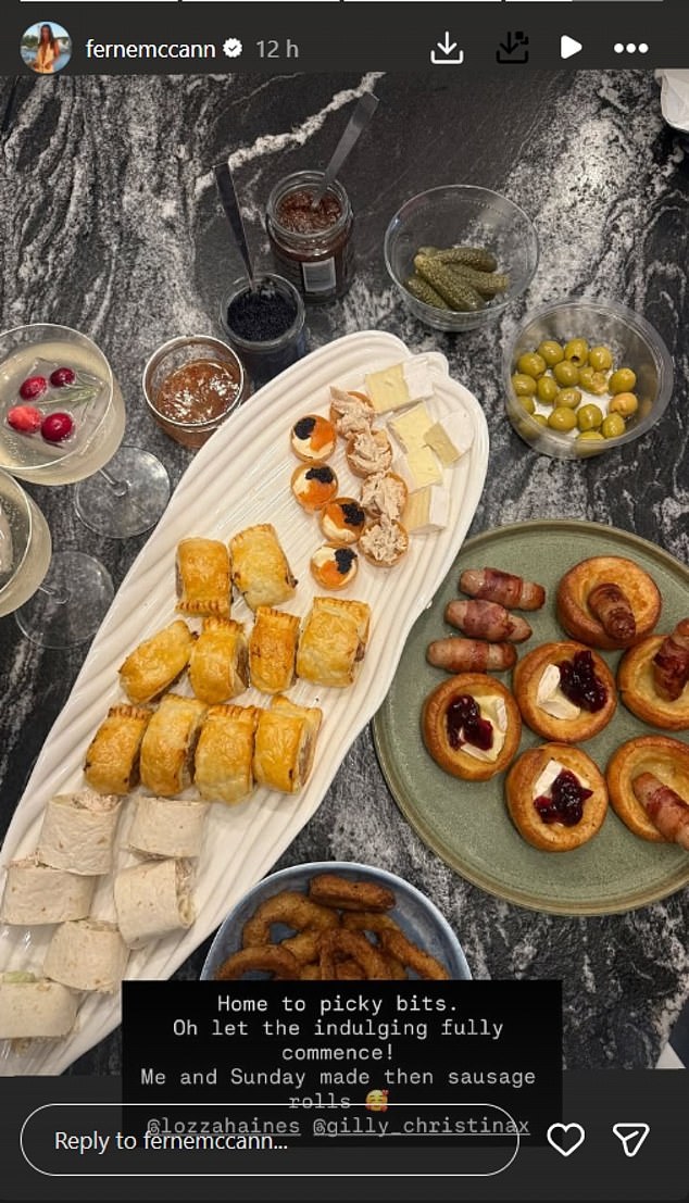 Meanwhile Ferne McCann displayed her delicious picky bits spread after enjoying a day at Lapland with her family on the 23rd