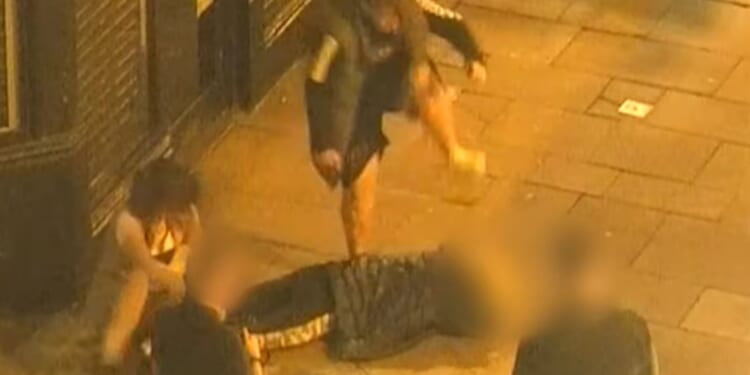 Shocking moment two sisters batter friend in savage street attack before leaving her lying unconscious in street