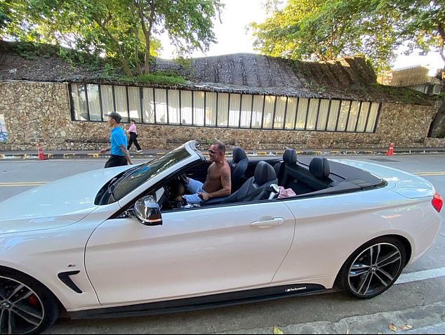 Haddigan is regularly seen around Pattaya, singing and shouting in his £45,000 BMW convertible